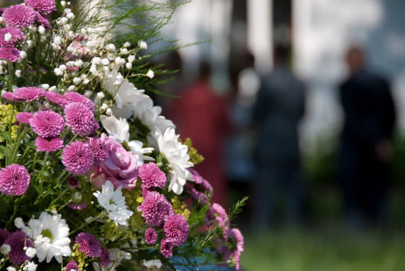 flowers at a funeral