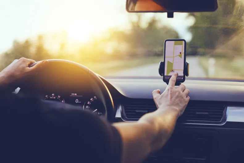 rideshare driver using GPS